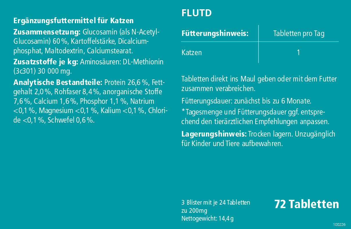 FLUTD 72 Tabletten – Bild 2